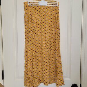 Vintage L.L. Bean Yellow Print Wrap Skirt